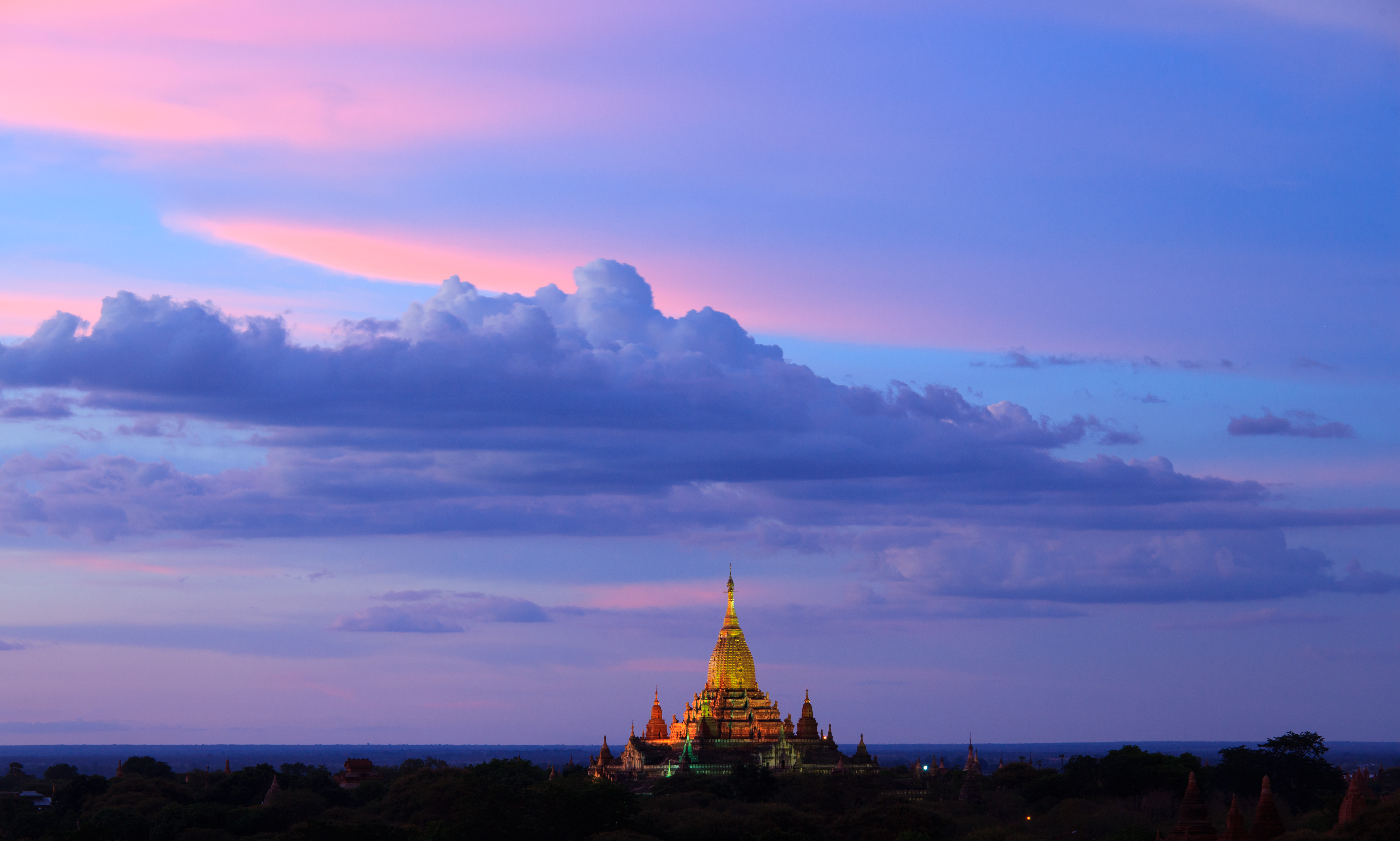 ananda temple at twilight, Bagan, Myanmar