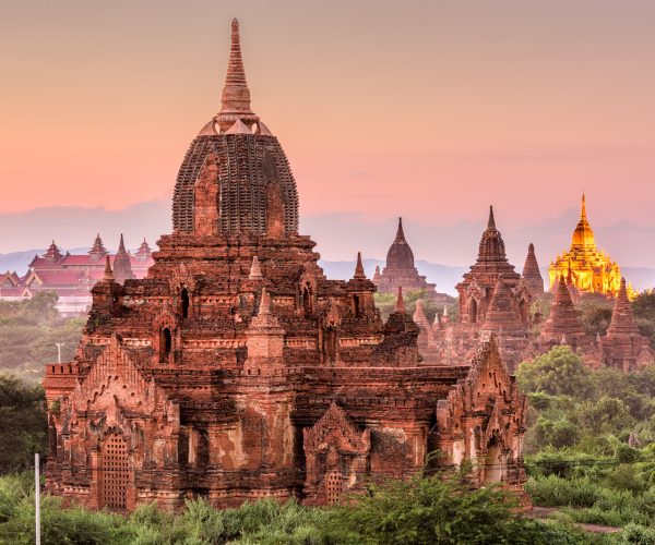 Bagan, Myanmar temples in the Archaeological Zone.